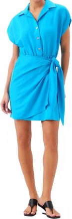 Fifteen Twenty Womens Ryann Side Tie Dress In Turquoise