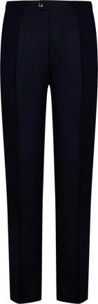 Etro Navy Blue Wool Pleat Trousers