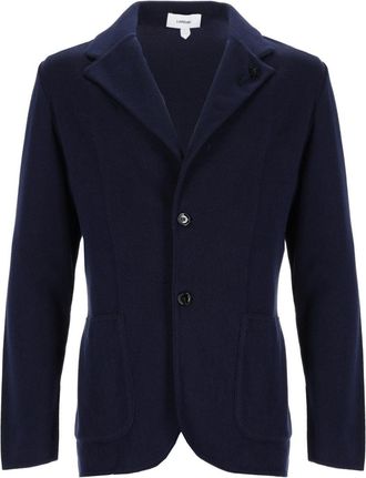 Lardini Neutrals Tailored Fit Lapel Collar Cotton Blazer