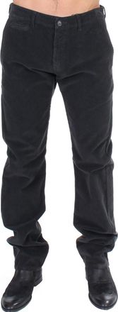 Gianfranco Ferre Heren Zwart Corduroy Katoen Rechte Broek