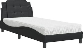 vidaXL Cama Con Colch&oacute;n Cuero Sint&eacute;tico Negro 80x200 Cm Vidaxl