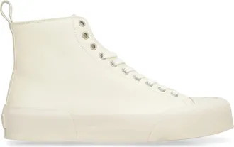 Jil Sander Womens Panna Leather High-Top Sneakers Trainers