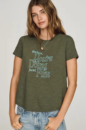 Pilcro Bennie Cotton Slim Crew Neck Tee