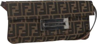 Fendi Pre-owned Shoulder Bags, female, Brown, Size: ONE SIZE Pre-owned Canvas Shoulder Bag