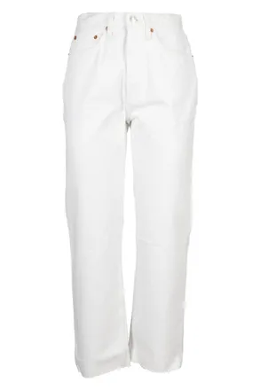 Re/Done 70S Stove Pipe Stove Pipe Jeans In White Denim