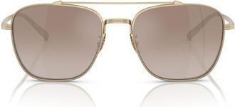 Oliver Peoples Rivetti 55mm Gradient Pilot Sunglasses in Brown Gold at Nordstrom