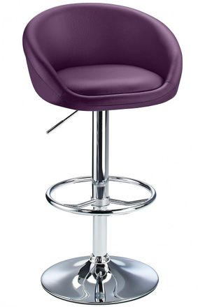 Netfurniture Lombardy Adjustable Breakfast Bar Stool - Chrome & Purple in Black
