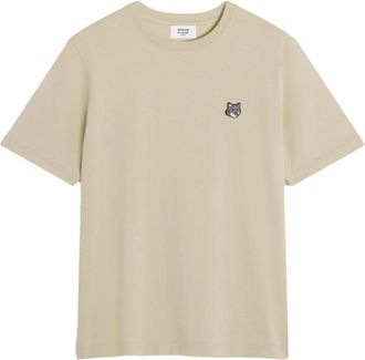Maison Kitsun&eacute; Fox Head T-Shirt - Heren - T-shirts - Beige - XL - Katoen - Tops