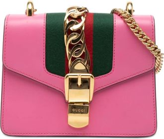 Gucci Pre-owned Gucci Mini Calfskin Web Sylvie Chain Crossbody Ladies 259BDX7H3JJHMSB8