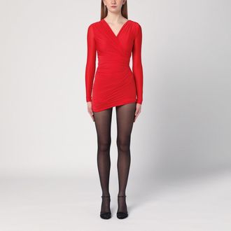 Balenciaga Draped mini dress in red jersey