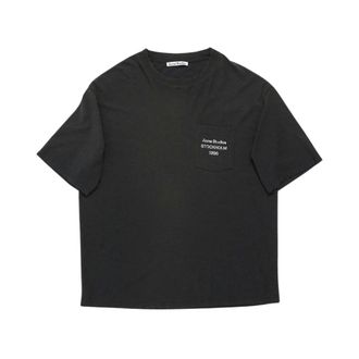 Acne Studios T-Shirts, male, Black, Size: L Logo Pocket T-Shirt