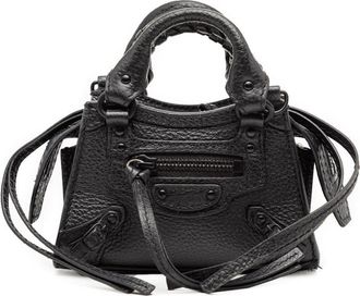Balenciaga Pre-owned Balenciaga Super Nano Grained Calfskin Neo Classic City Satchel Ladies 669537