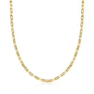Ross-Simons 3mm 18kt Gold Over Sterling Box-Link Necklace