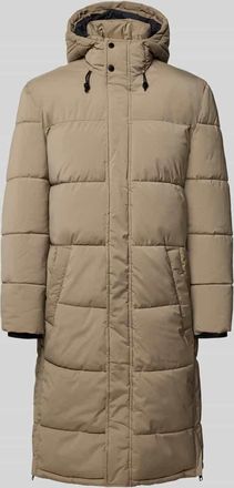 Christian Berg Steppjacke mit Kapuze und seitlichen Rei&szlig;verschl&uuml;ssen in Stein, Gr&ouml;&szlig;e XXL