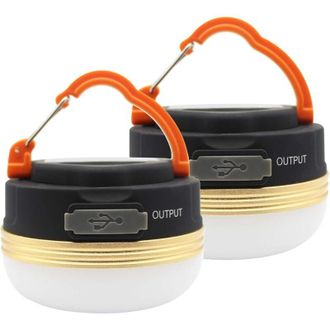 OEM Linterna De Camping (paquete De 2), L&aacute;mpara Led Recargable Por Usb, Resistente Al Agua, 3 Modos, Funci&oacute;n De Bater&iacute;a Externa, Luces Para Tiendas De Cam