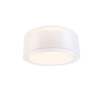 QAZQA Qazqa - Moderno Plaf&oacute;n Moderno Blanco 50 Cm 3 Luces - Drum Duo Pl&aacute;stico /acero /textil Cil&iacute;ndra Adecuado Para Led Max. 3 X 40 Watt