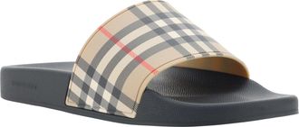 Burberry Mens Brown Rubber Slides Sandals