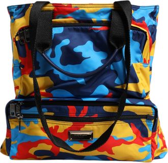 Dolce & Gabbana Womens Camouflage-Print Nylon Tote Multicolor