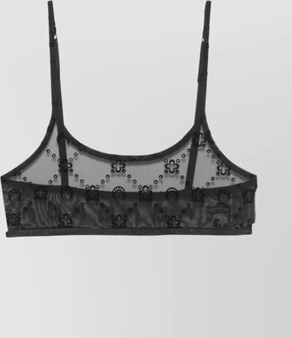 Marine Serre moonogram pattern mesh bra