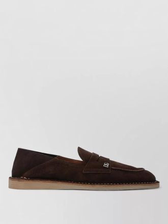 Dolce & Gabbana suede finish loafers stitch detailing rubber sole