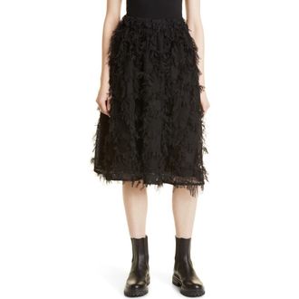 Baum Und Pferdgarten Sirella Mesh Fringe Skirt in Black at Nordstrom Rack, Size 8 Us / 38 Eu