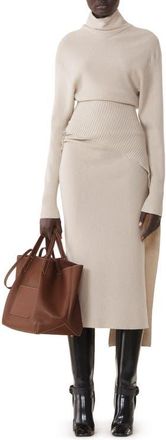 Lanvin Wool And Cashmere Midi Dress in Moon at Nordstrom, Size X-Small