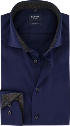 Olymp Olymp, Overhemden, Heren, Blauw, 5Xl, Katoen, Luxor Modern Fit Business Shirt