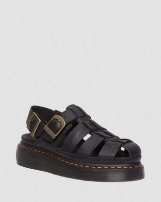 Dr. Martens Wrenlie Leder Fisherman Sandalen in Schwarz, Gr&ouml;&szlig;e: 36