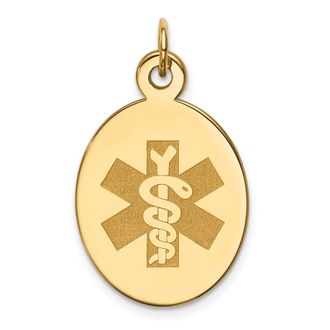 Diamond2Deal 14k Yellow Gold Non-enameled Medical Jewelry Pendant