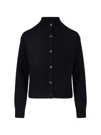 Lisa Yang Cropped Ribbed Button-Down Knit Sweater