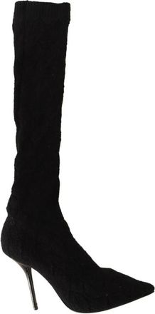 Dolce & Gabbana Stretch Sokkellaarzen - Dames - Laarzen met Hak - Zwart - 39 EU - Schoenen