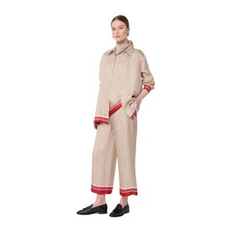 Max Mara Wide Trousers, female, Red, Size: 2XS Max Mara Studio Rtw