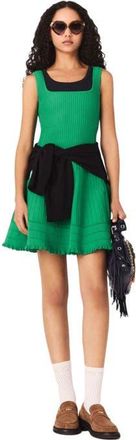 Maje Knit skater dress in Green at Nordstrom, Size 36 Eu