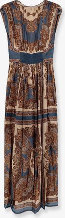 Zimmermann Womens Long Silk Dress Mahon Brown