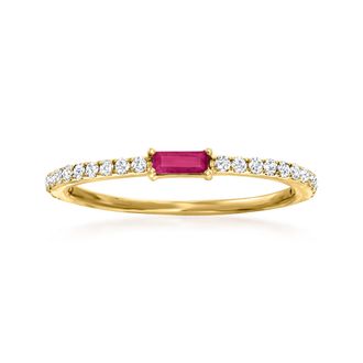 RS Pure by Ross-Simons Ruby and. Diamond Ring in 14kt Yellow Gold