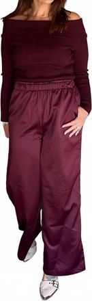 Skies Are Blue Clothing Satin Luxe Jumpsuit In Plum