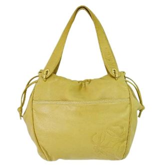 Loewe Pre-owned Anagram tote - Dames - Vintage Tas - Beige - ONE Size - Leer - Vintage
