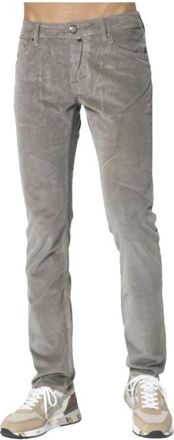 Jacob Cohen Slim Fit Corduroy Jeans - Heren - Slim Fit Broeken - Grijs - W32 - Katoen - Broeken