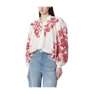 Etro Pleated Shirt With Band Collar - female - Etro - Blouses - Multicolor - 2XS - Blouses & Shirts