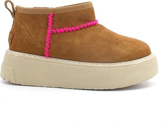 Colors Of California Blast Platform Enkelboot - Dames - Winterlaarzen - Bruin - 37 EU - Leer - Schoenen