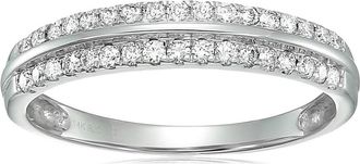 Vir Jewels 1/3 cttw Certified I1-I2 Diamond Wedding Band 14K White Gold Prong Set