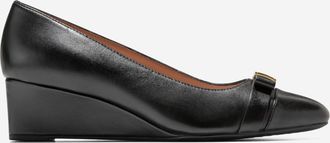 Cole Haan Womens Go-To Malta Bow Wedges - Black Size 10.5