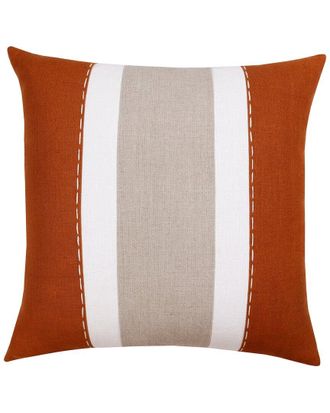 LR Home Lr Home Estate Handwoven Rust & Grey Striped Linen Decorative Pillow