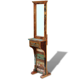 Berkfield Home Hall Mirror Solid Reclaimed Wood 47x23x180 cm | Size: 47 x 23 x 180 cm