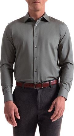 Bugatchi Jimmy OoohCotton Button-Up Shirt in Khaki at Nordstrom, Size Xxx-Large