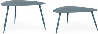 Konte Design Lote de 2 mesas de centro de acero azul