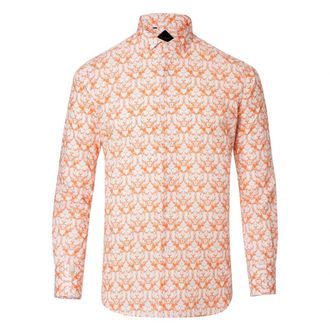Billionaire Boys Club Shirt Silver Cut LS Leone - Heren - Casual Overhemden - Oranje - XS - Katoen - Overhemden