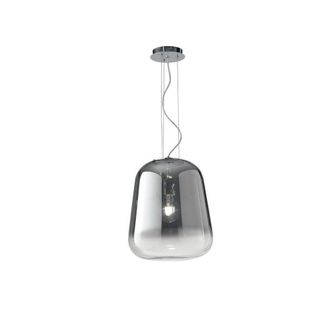 Netlighting Glass Smoked Chrome Ceiling Pendant Chrome E27 in Grey