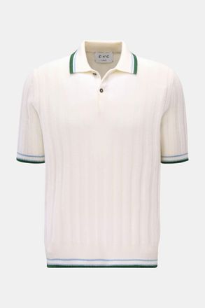 FTC Men - Cashmere short sleeve knit polo cream