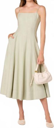 Astr Womens Trisha Square Neck Midi Dress In Green